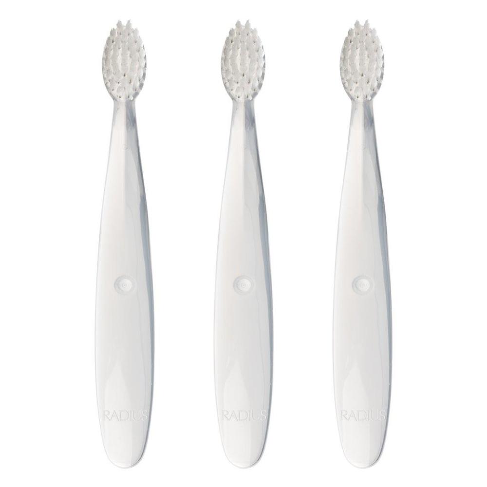 image:imageRADIUS Childrens Toothbrush Pure Brush Ultra Soft BPA Free and ADA Accepted Designed for Delicate Teeth and Gums for Kids Months and Up Clear Pack of 63 Count Pack of 1