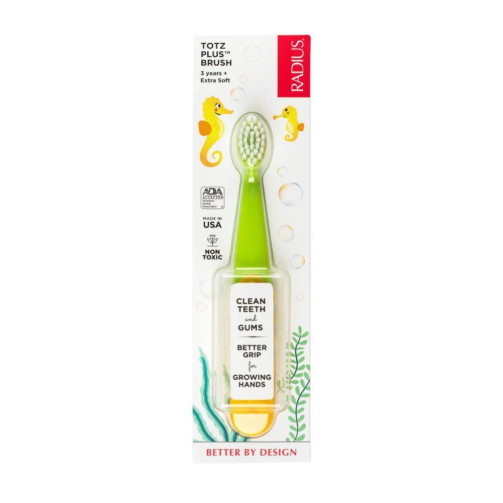 image:imageRadius Kids Toothbrush Totz Plus Brush Silky Soft GreenYellow 1 CountGreenYellow