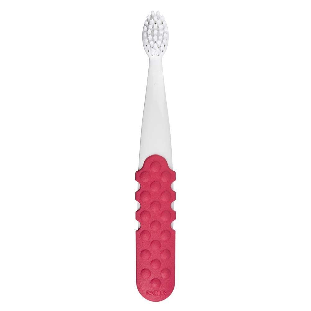 image:imageRadius Kids Toothbrush Totz Plus Brush Silky Soft GreenYellow 1 CountWhiteCoral