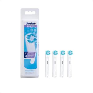 Jordan ® | Electric Toothbrush Heads for Electric Toothbrush with Oscillating & Rotating Technology | Sensitive Extra Gentle Cleaning Electric Toothbrush Head | Oral B Compatible | 4 Units Pack