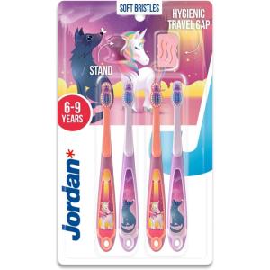 Jordan* ® | Step 2 Kids Toothbrush | 3-5 Years, Soft Bristles, BPA Free,4 Pack | Pink(Pink)
