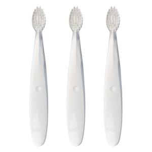 RADIUS Children’s Toothbrush Pure Brush Ultra Soft BPA Free and ADA Accepted Designed for Delicate Teeth and Gums for Kids Months and Up, Clear, (Pack of 6)(3 Count (Pack of 1))