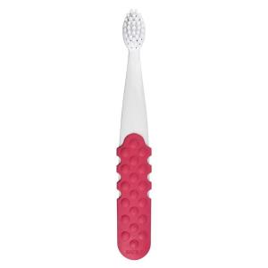RADIUS Totz Plus Brush Kids Toothbrush Silky Soft BPA Free ADA Accepted Designed for Delicate Teeth & Gums for Children 3 Years & Up – PurpleGrey – Pack of 1(White/Coral)