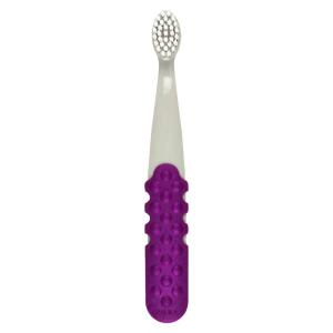RADIUS Totz Plus Brush Kids Toothbrush Silky Soft BPA Free ADA Accepted Designed for Delicate Teeth & Gums for Children 3 Years & Up – PurpleGrey – Pack of 1(Cool Grey/Amethyst)